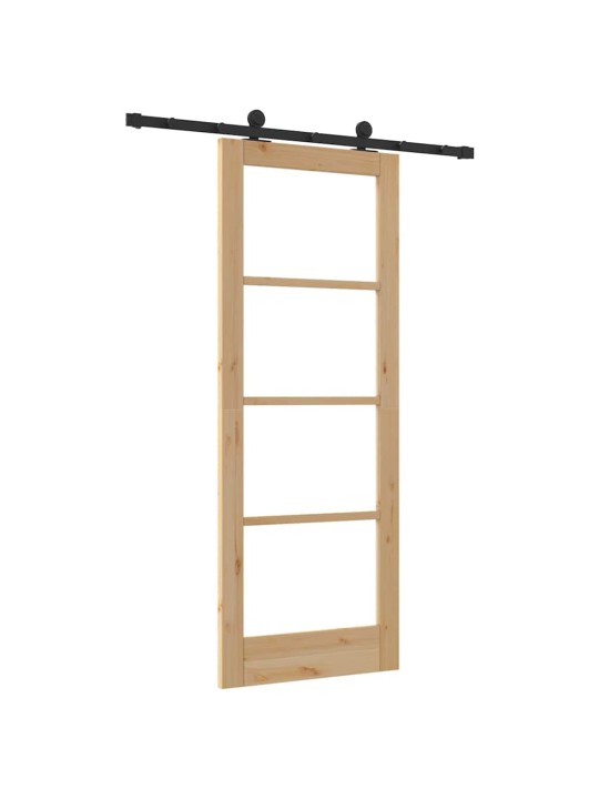 Bīdāmās durvis manuāls brūna 78 x 202 cm koks un metāls