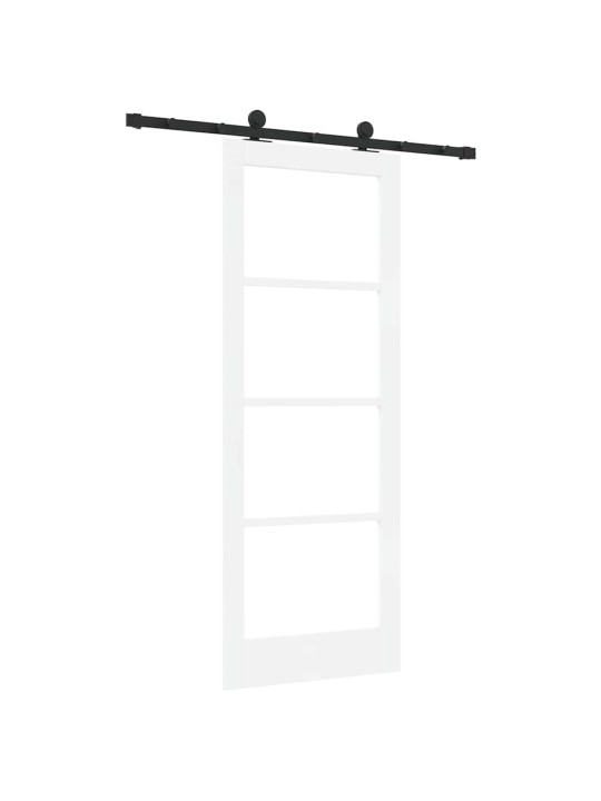 Bīdāmās durvis manuāls balts 78 x 202 cm koks un metāls