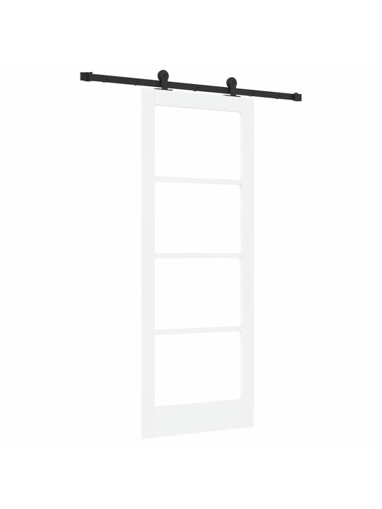 Bīdāmās durvis manuāls balts 78 x 202 cm koks un metāls