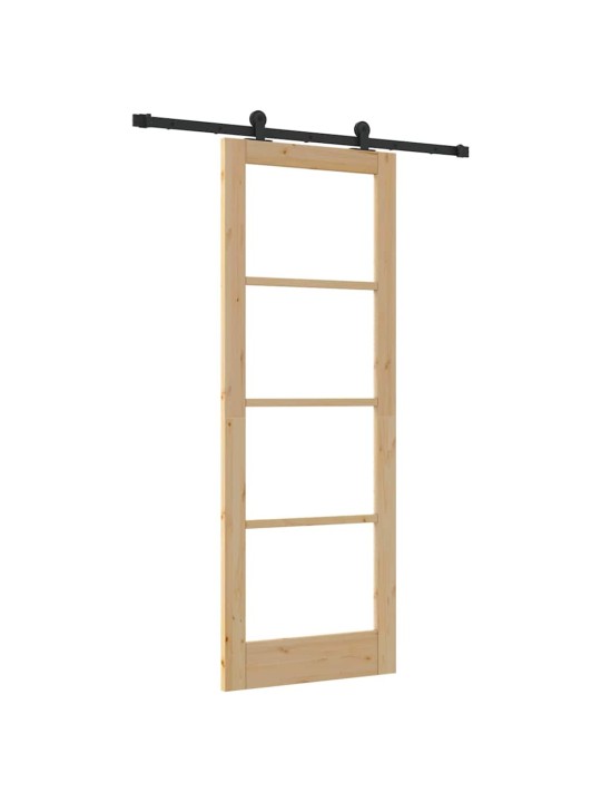 Bīdāmās durvis manuāls brūna 78 x 211 cm koks un metāls