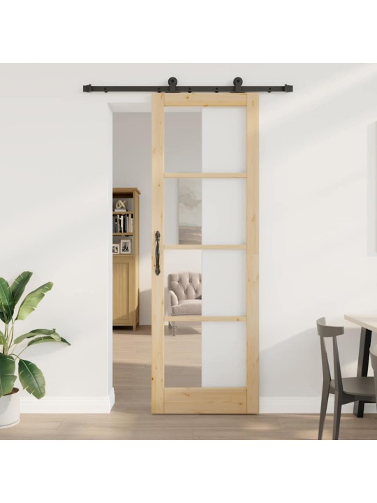 Bīdāmās durvis manuāls brūna 78 x 232 cm koks un metāls