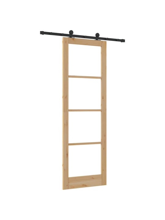 Bīdāmās durvis manuāls brūna 78 x 232 cm koks un metāls