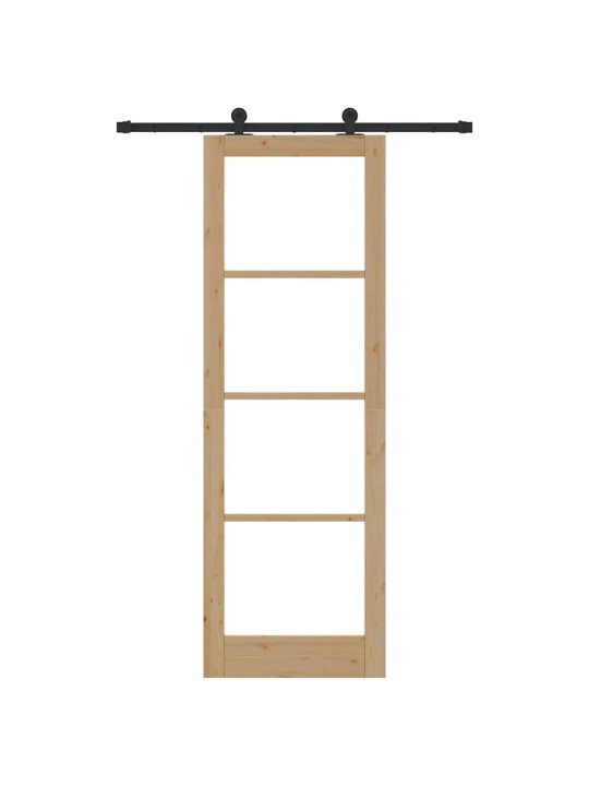 Bīdāmās durvis manuāls brūna 78 x 232 cm koks un metāls