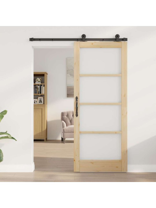 Bīdāmās durvis manuāls brūna 83 x 202 cm koks un metāls