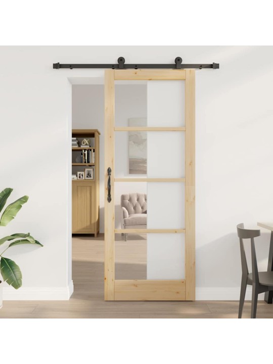Bīdāmās durvis manuāls brūna 83 x 211 cm koks un metāls