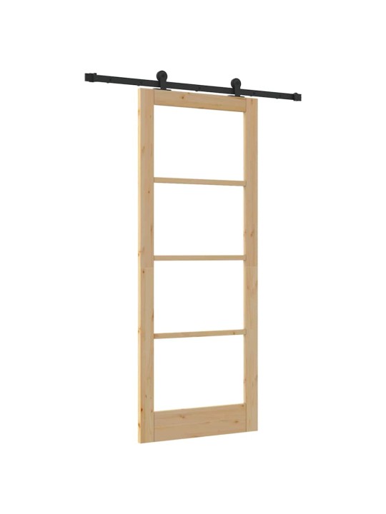 Bīdāmās durvis manuāls brūna 83 x 211 cm koks un metāls