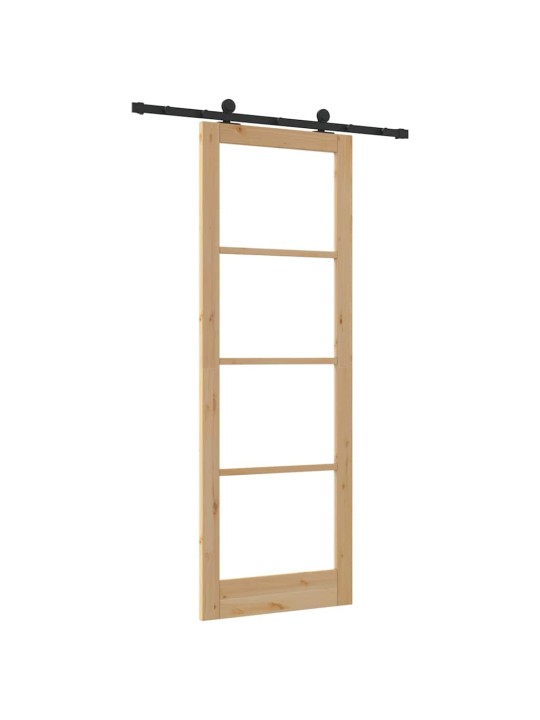 Bīdāmās durvis manuāls brūna 83 x 232 cm koks un metāls