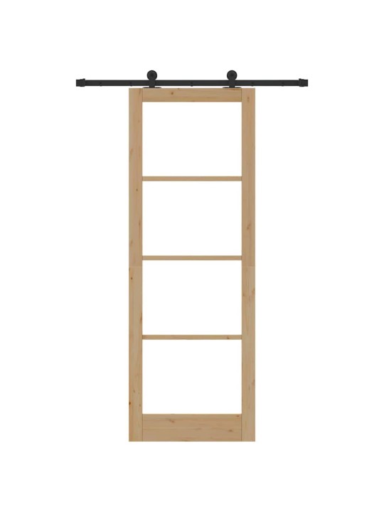 Bīdāmās durvis manuāls brūna 83 x 232 cm koks un metāls