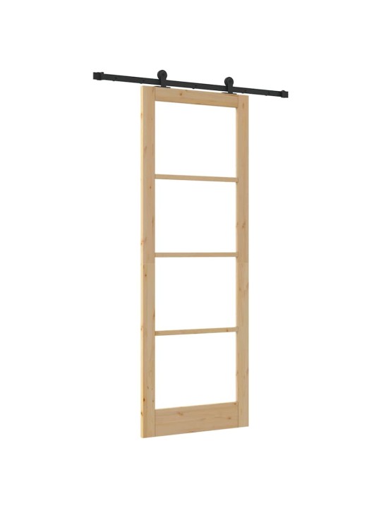Bīdāmās durvis manuāls brūna 83 x 232 cm koks un metāls