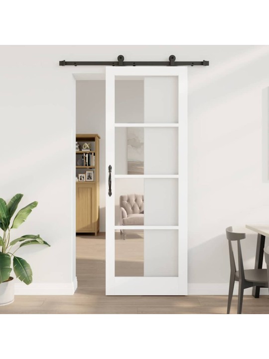 Bīdāmās durvis manuāls balts 83 x 232 cm koks un metāls