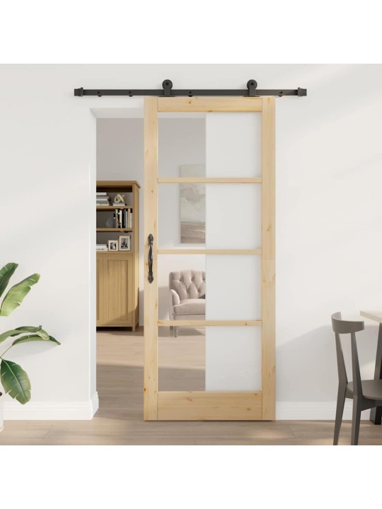 Bīdāmās durvis manuāls brūna 86 x 211 cm koks un metāls