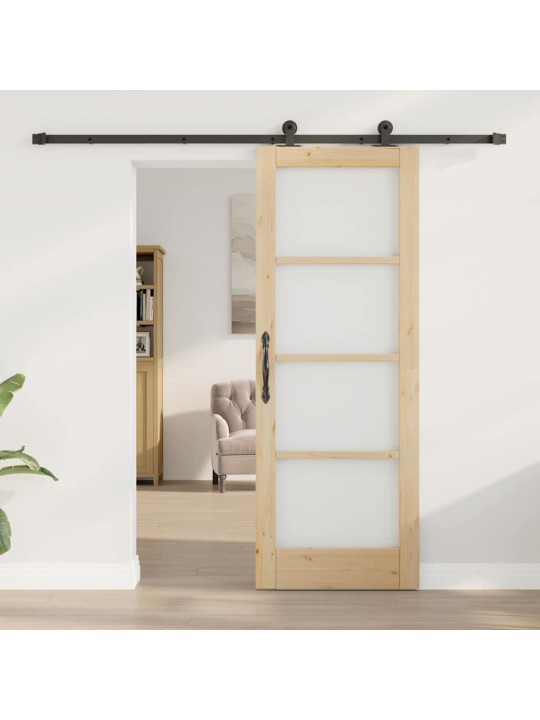 Bīdāmās durvis manuāls brūna 73.5 x 198.5 cm koks un metāls