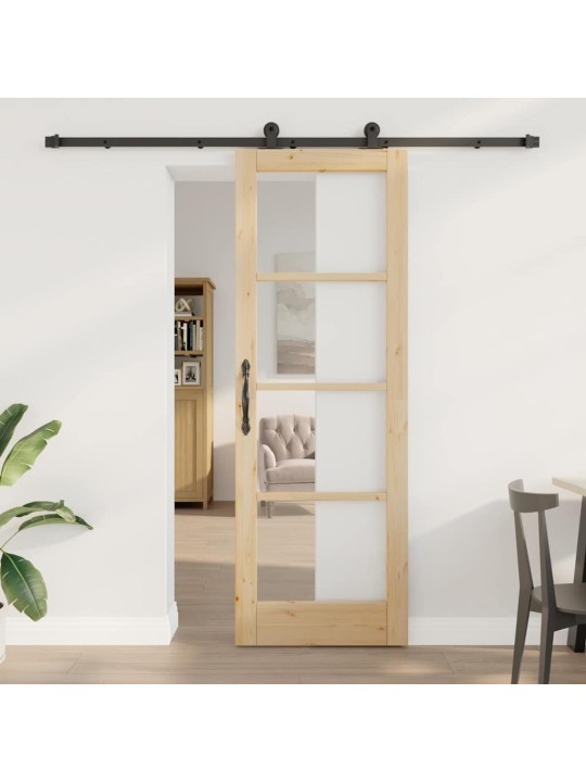 Bīdāmās durvis manuāls brūna 73.5 x 211 cm koks un metāls