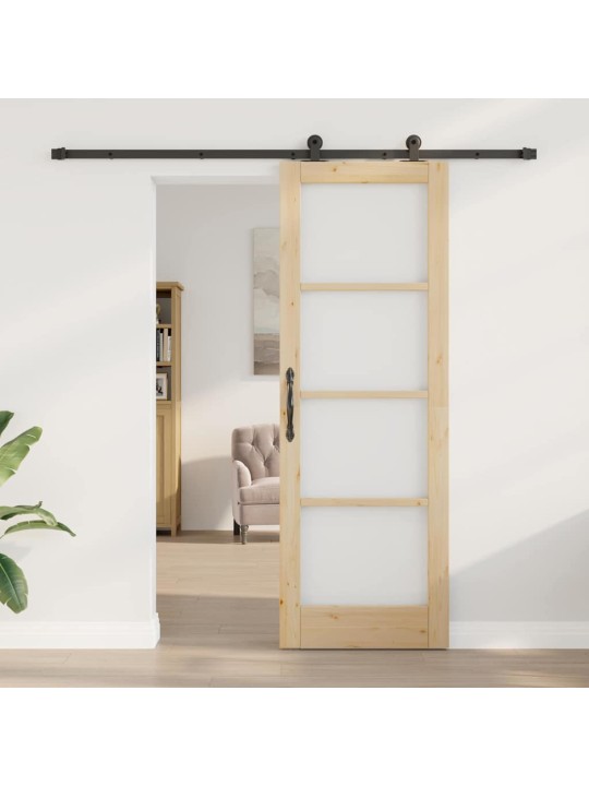 Bīdāmās durvis manuāls brūna 73.5 x 211 cm koks un metāls
