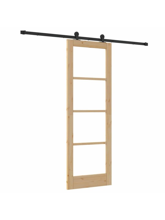 Bīdāmās durvis manuāls brūna 73.5 x 211 cm koks un metāls
