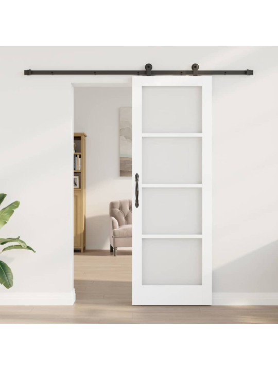 Bīdāmās durvis manuāls balts 73.5 x 211 cm koks un metāls