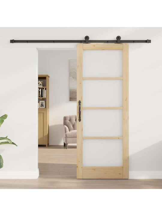 Bīdāmās durvis manuāls brūna 78 x 202 cm koks un metāls