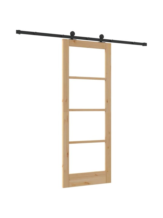 Bīdāmās durvis manuāls brūna 78 x 202 cm koks un metāls