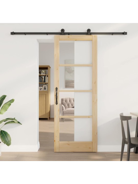 Bīdāmās durvis manuāls brūna 78 x 211 cm koks un metāls