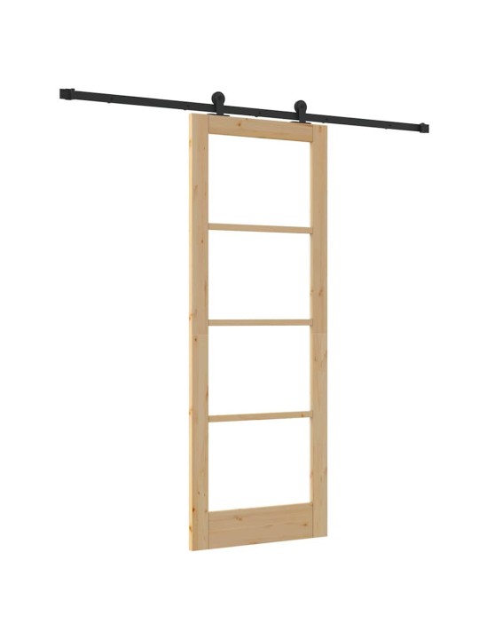Bīdāmās durvis manuāls brūna 78 x 211 cm koks un metāls