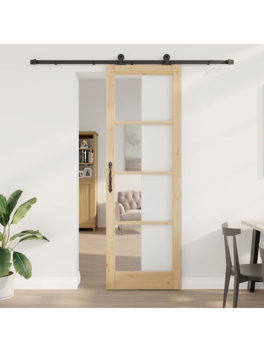 Bīdāmās durvis manuāls brūna 78 x 232 cm koks un metāls