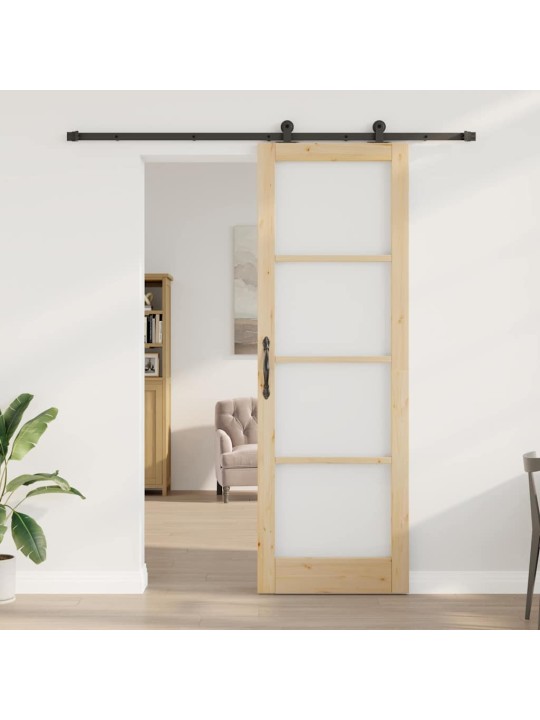 Bīdāmās durvis manuāls brūna 78 x 232 cm koks un metāls