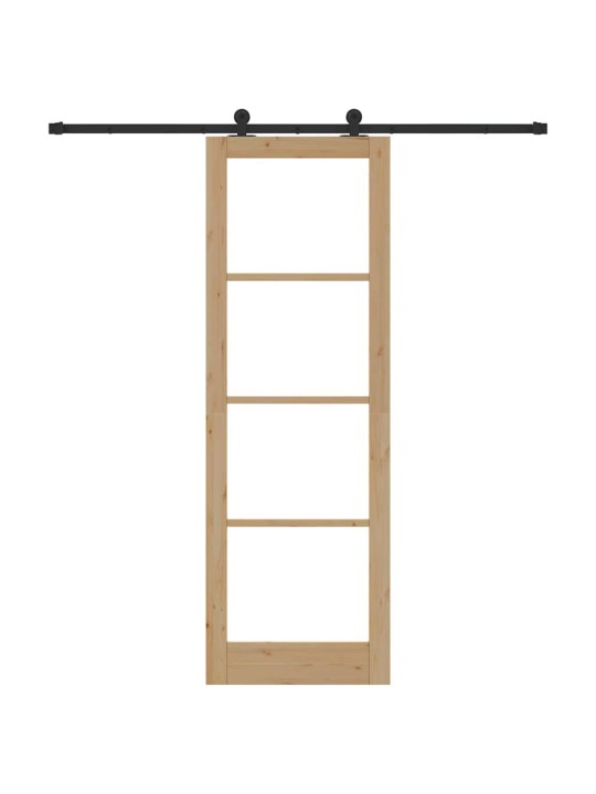 Bīdāmās durvis manuāls brūna 78 x 232 cm koks un metāls