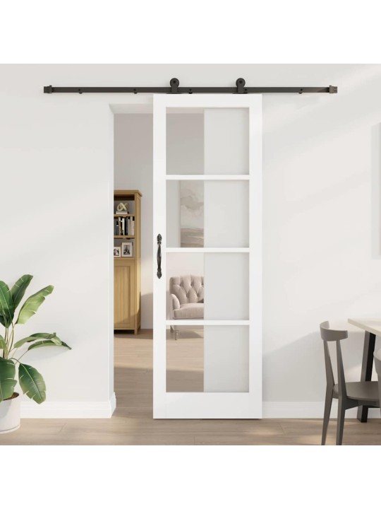 Bīdāmās durvis manuāls balts 78 x 232 cm koks un metāls