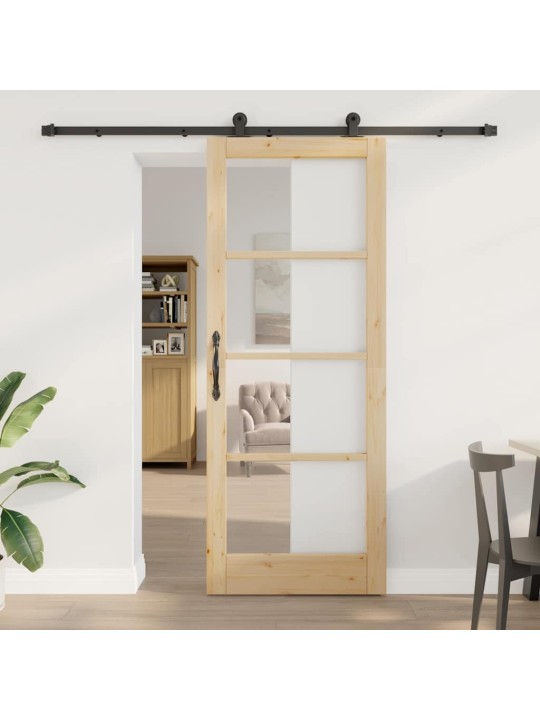 Bīdāmās durvis manuāls brūna 83 x 211 cm koks un metāls