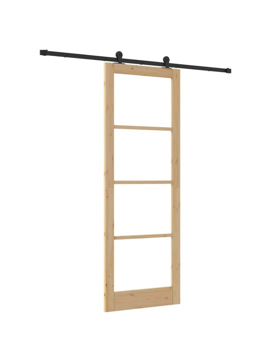 Bīdāmās durvis manuāls brūna 83 x 232 cm koks un metāls