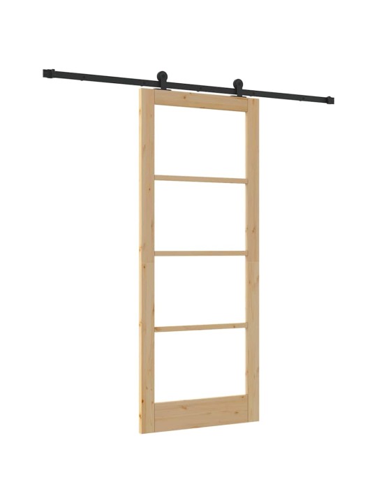Bīdāmās durvis manuāls brūna 86 x 211 cm koks un metāls