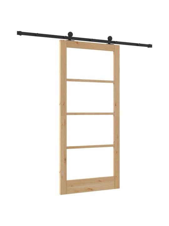 Bīdāmās durvis manuāls brūna 93 x 202 cm koks un metāls