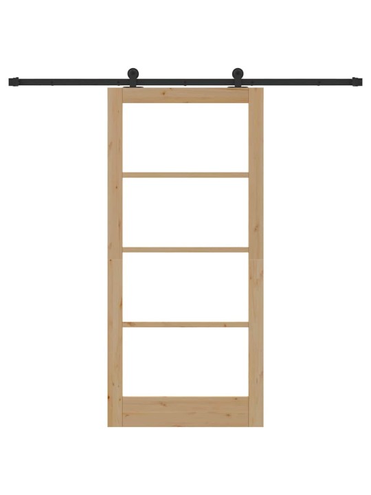 Bīdāmās durvis manuāls brūna 93 x 202 cm koks un metāls