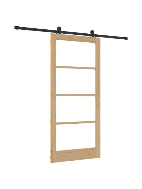 Bīdāmās durvis manuāls brūna 93 x 202 cm koks un metāls