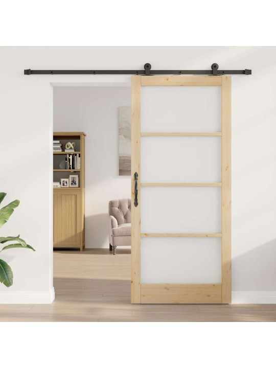 Bīdāmās durvis manuāls brūna 93 x 211 cm koks un metāls