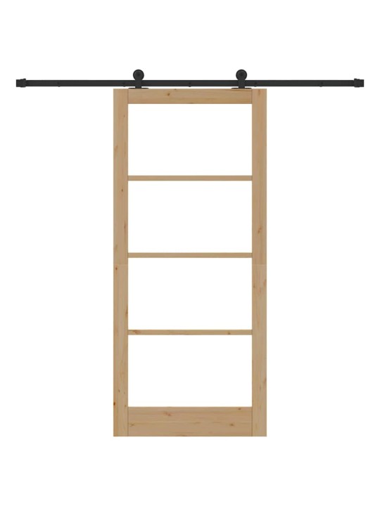 Bīdāmās durvis manuāls brūna 93 x 211 cm koks un metāls