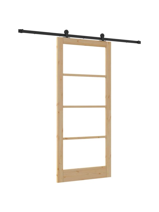 Bīdāmās durvis manuāls brūna 93 x 211 cm koks un metāls