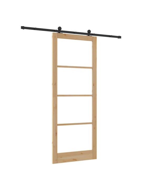 Bīdāmās durvis manuāls brūna 93 x 232 cm koks un metāls