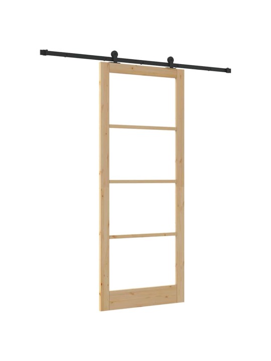 Bīdāmās durvis manuāls brūna 93 x 232 cm koks un metāls