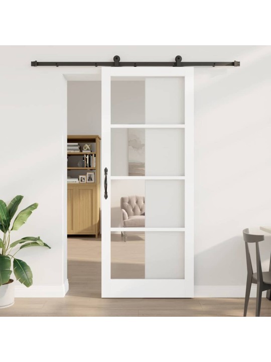 Bīdāmās durvis manuāls balts 93 x 232 cm koks un metāls