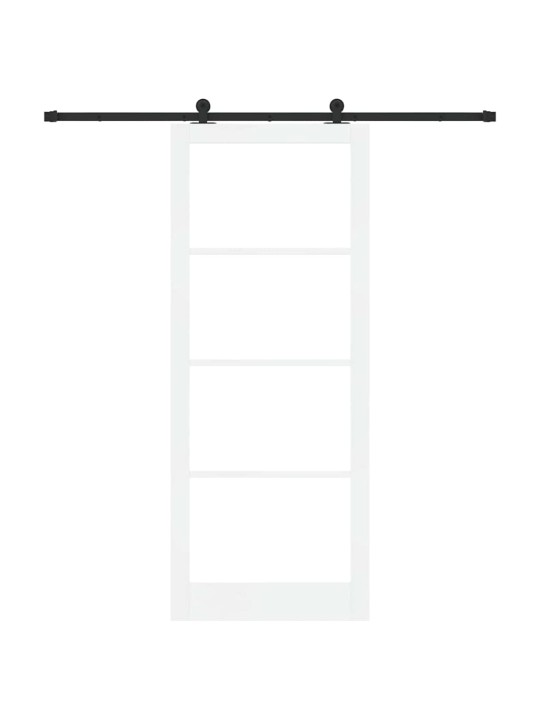 Bīdāmās durvis manuāls balts 93 x 232 cm koks un metāls