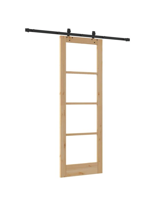 Bīdāmās durvis manuāls brūna 73.5 x 211 cm koks un metāls