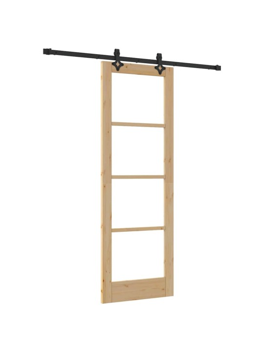 Bīdāmās durvis manuāls brūna 73.5 x 211 cm koks un metāls