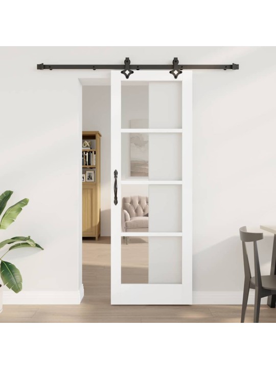 Bīdāmās durvis manuāls balts 73.5 x 211 cm koks un metāls