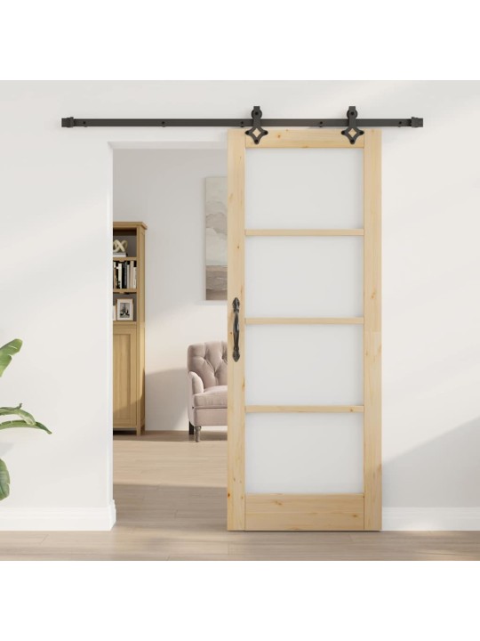 Bīdāmās durvis manuāls brūna 78 x 202 cm koks un metāls