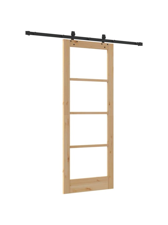 Bīdāmās durvis manuāls brūna 78 x 202 cm koks un metāls