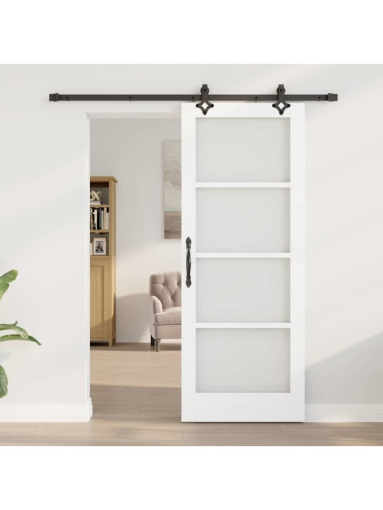 Bīdāmās durvis manuāls balts 78 x 202 cm koks un metāls