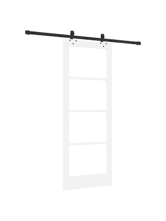 Bīdāmās durvis manuāls balts 78 x 202 cm koks un metāls