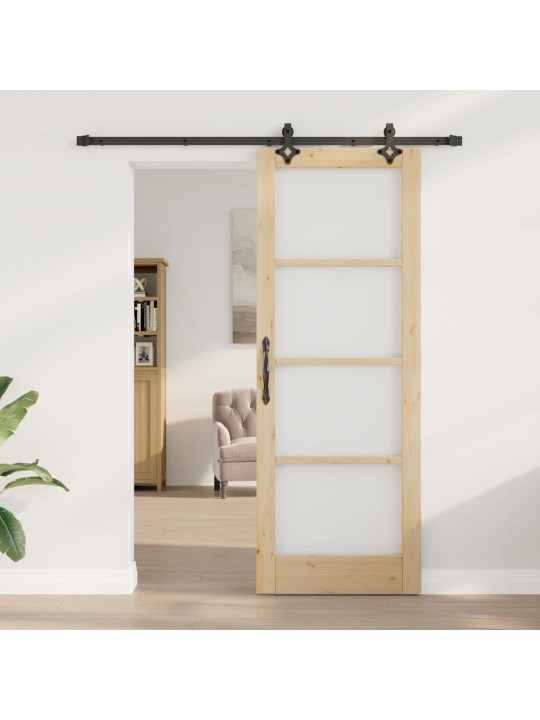 Bīdāmās durvis manuāls brūna 78 x 211 cm koks un metāls