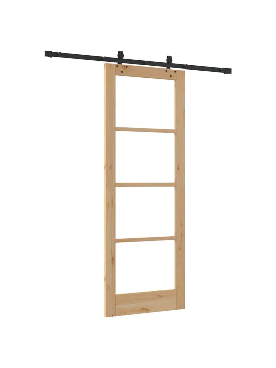 Bīdāmās durvis manuāls brūna 78 x 211 cm koks un metāls